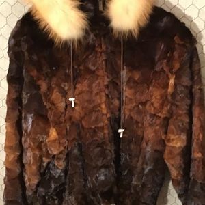 Fur jacket brown ombré.